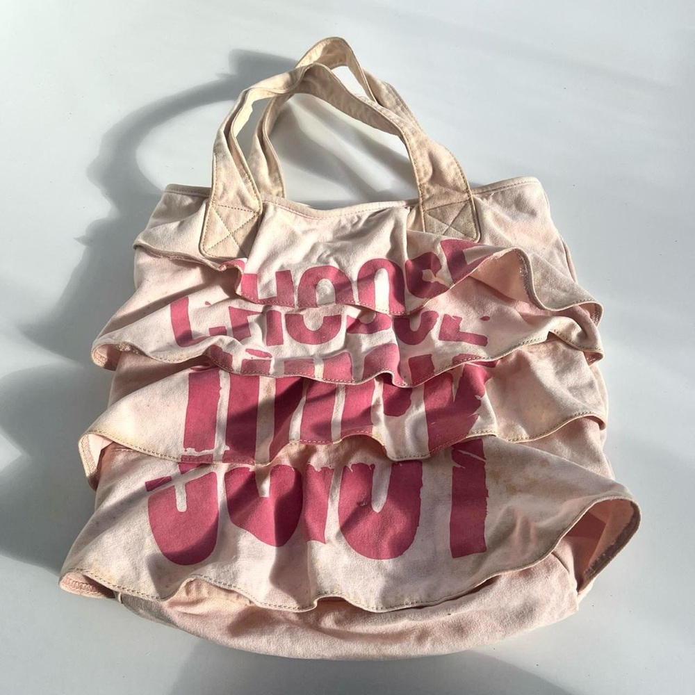 Vintage Juicy Couture “CHOOSE JUICY” Ruffle Y2K 00’s Tote Bag 🎀